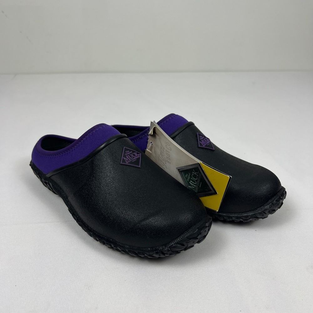 Muck Boot Company Garden Clogs Size 7 Black Purple Waterproof Rubber New